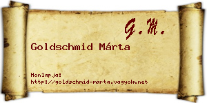 Goldschmid Márta névjegykártya